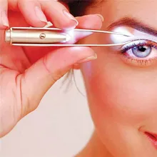1 шт. светодиодный Пинцет+ 3 батареи для ресниц и бровей глаза инструменты для удаления волос из нержавеющей стали для бровей пинцеты красота горячая распродажа
