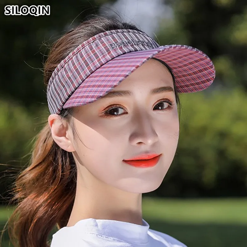 

SILOQIN Adjustable Size Women's Empty Top Baseball Cap Summer Sunscreen Topless Sport Tennis Caps For Women Youth Student Hats