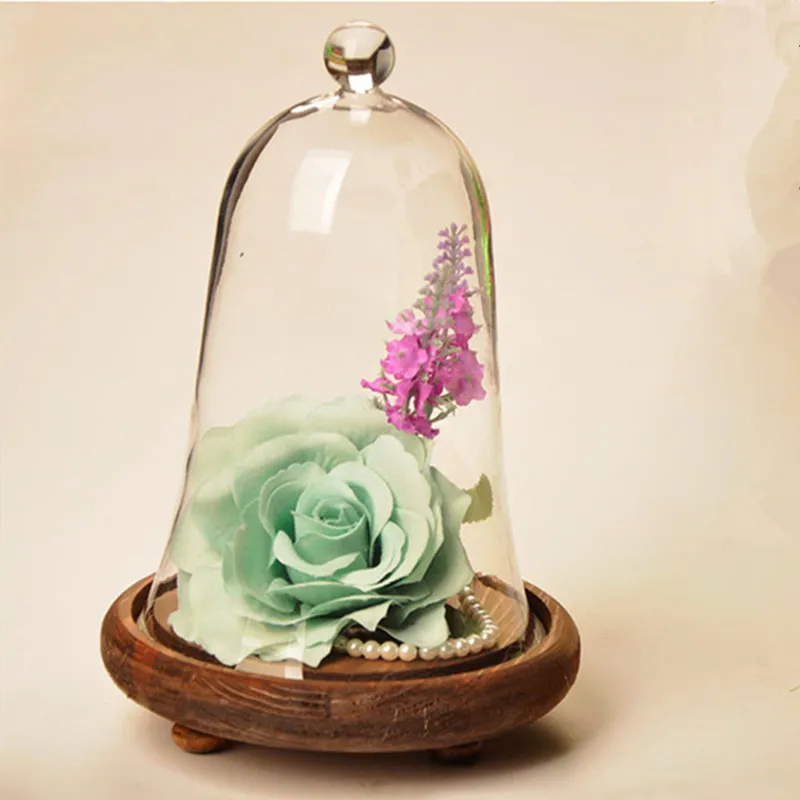 Bell Shaped Glass Dome Vase, Home Decoration, Transparent Cover, Wedding Prop, DIY Friend Favor Gift, Big Size, 15x24cm