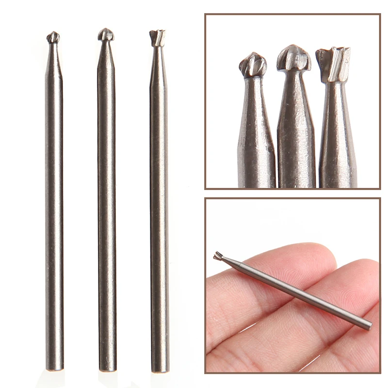 3Pcs HSS Routing Router Grinding Bits 2.35mm For Rotary Tool Dremel Bosch Nice Gifts #20/22W