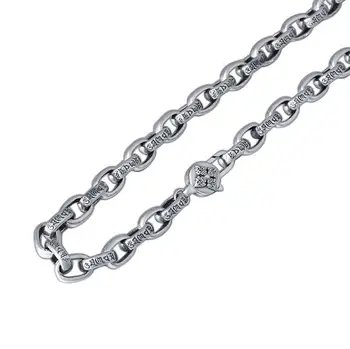 

Pure Silver S925 Sterling 925 Silver Jewelry Men Women six-word Mantra Buckle Retro Necklace