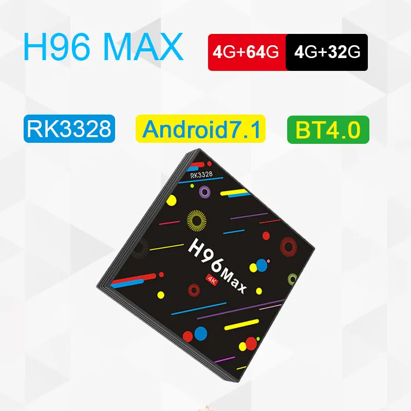 

H96 MAX 4GB 32GB 64GB BT 4.0 New Hot H96 MAX H2 TV Box Android 7.1 4GB 64GB RK3328 Quad Core 4K VP9 HDR10 WiFi Bluet