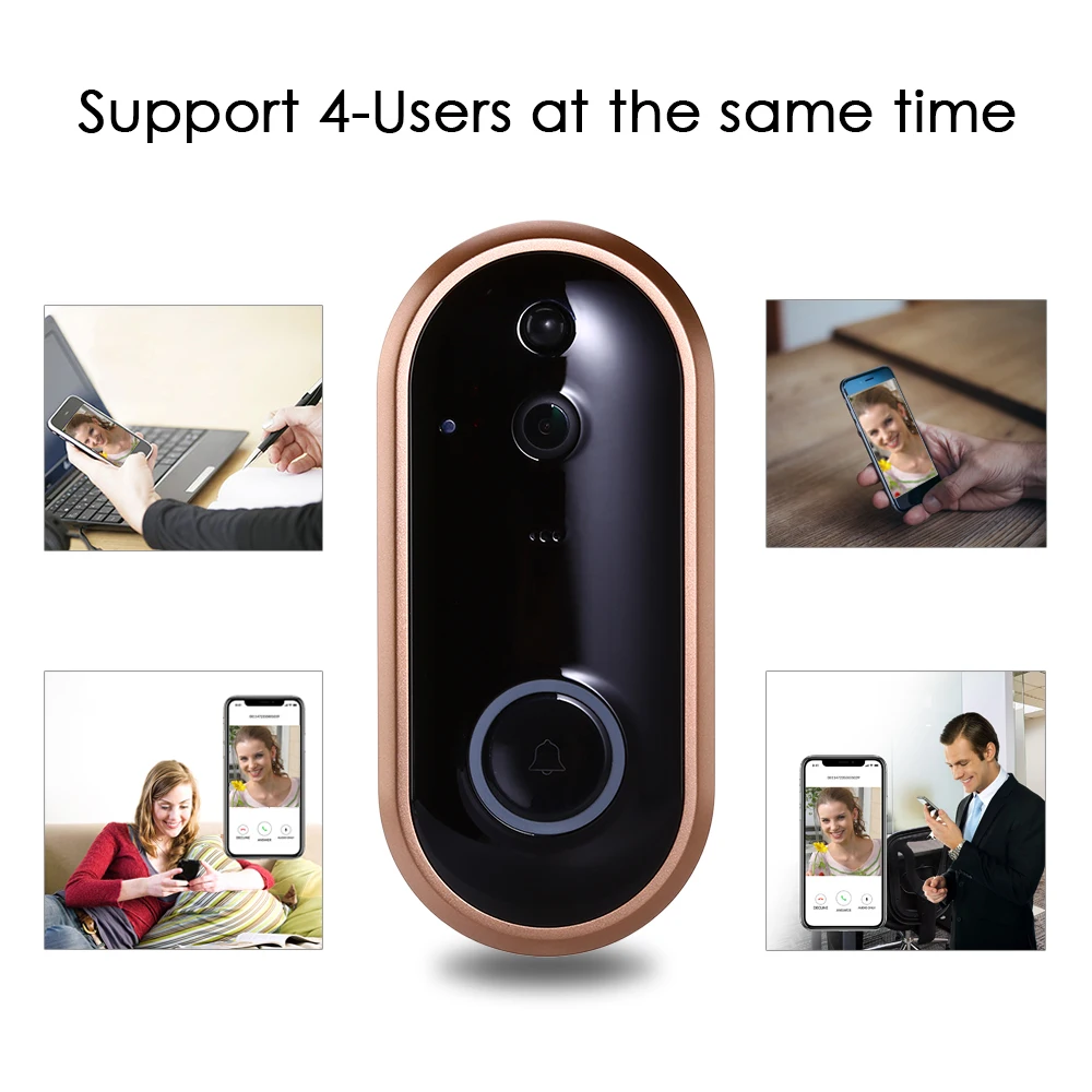 

Smart Video Doorbell Intercom WIFI Video Door Phone 1080P Door Bell Camera PIR Motion Detected IR Alarm Wireless Security Camera