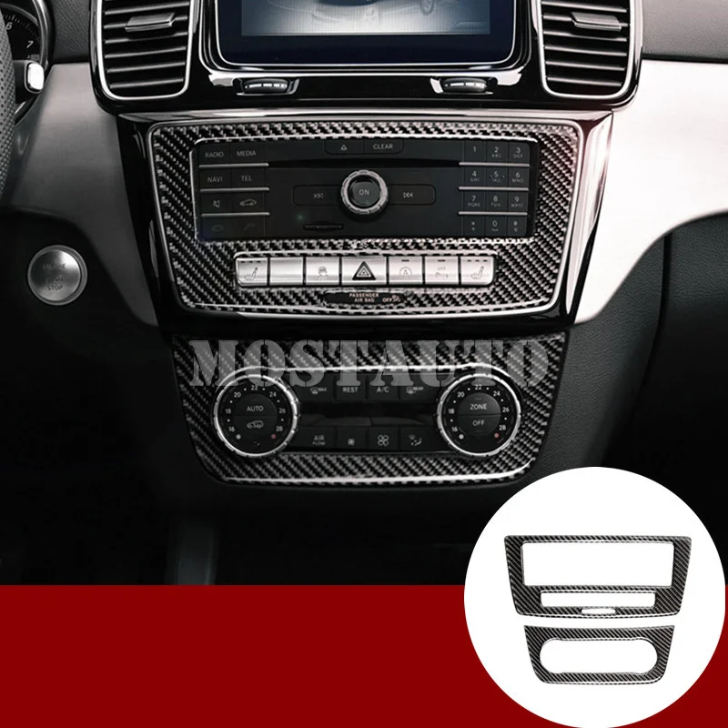

For Benz GLS X166 Carbon Fiber Console CD & Air Condition Panel Cover 2016-2018 2pcs
