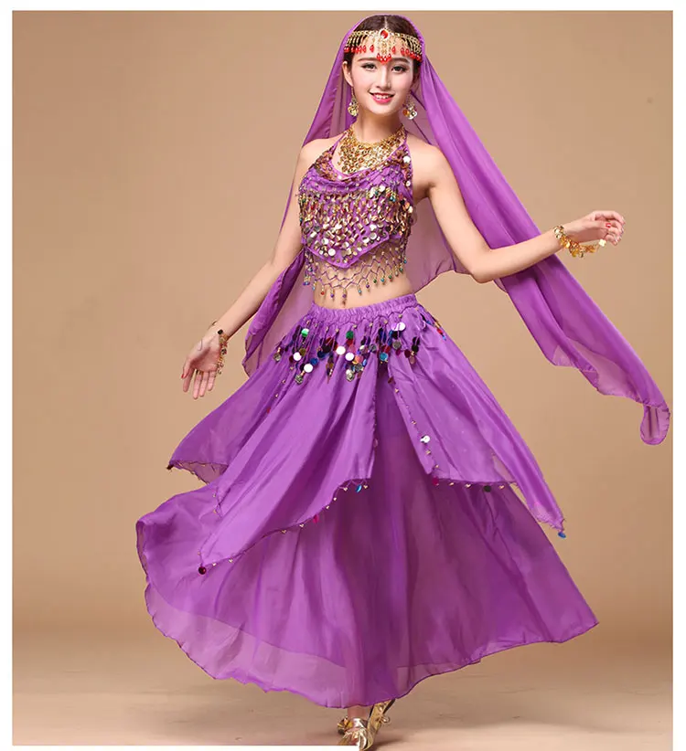 3 шт. производительность Живота Танцы костюм Болливуд костюм Индийский платье живота Танцы платье женские Костюмы для танца живота костюм