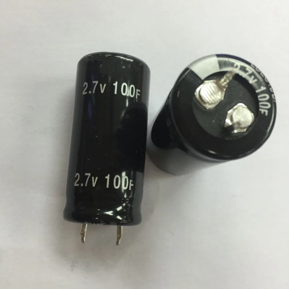 

Free Shipping! 10pcS high quality 2.7V 100F 2.7V100F 22*45MM Super capacitor / farad capacitor