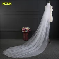 NZUK Elegant Wedding Accessories 3 Meters 2 Layer Wedding Veil White Ivory Simple Bridal Veil With Comb Wedding Veil Hot Sale 2