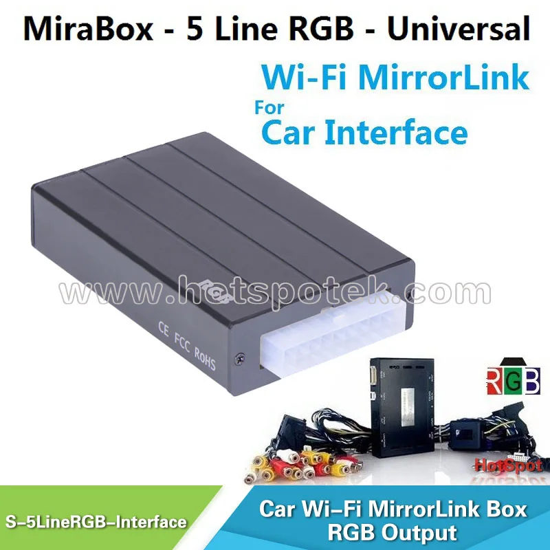 mirabox wireless mirror link box for car video interface with 5 line