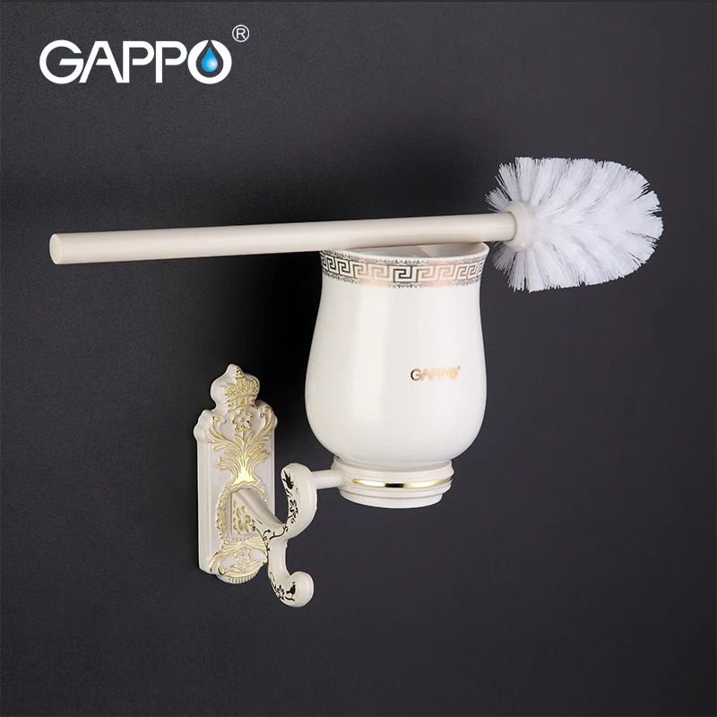 

GAPPO 1 set Wall-mount Toilet Zinc alloy Brush Holder Mounting Seat holder Cetamic cups Bathroom Hardware AccessoriesG3510