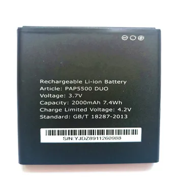 

2000mAh cell phone Battery For Prestigio PAP5500 PAP 5500 DUO PAP5500DUO Mobile Phone Batteries with phone stander for gift