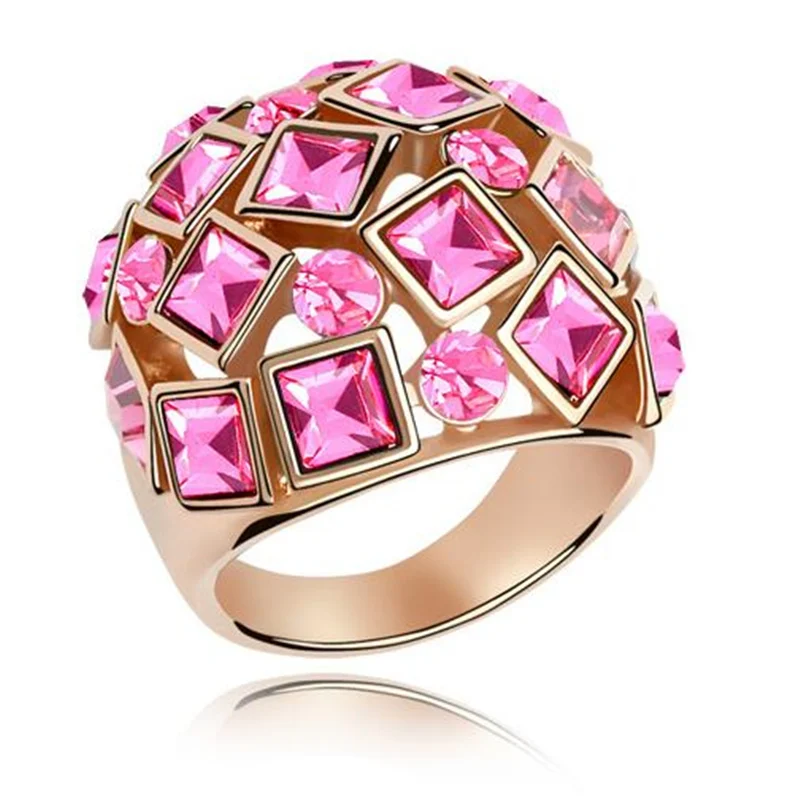 New High Quality large Ring Austrian Crystal Vintage Jewelry For Women