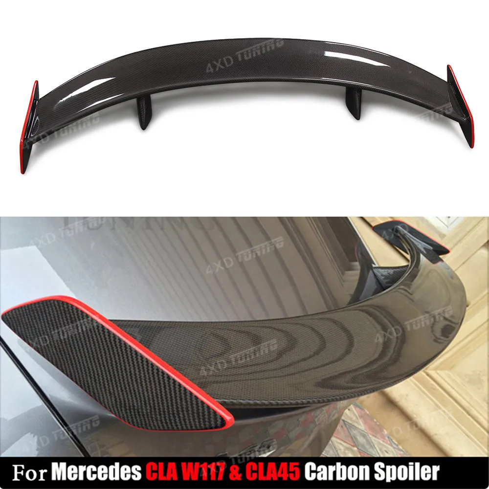 For Mercedes CLA Spoiler GT Style CLA CLASS W117 CLA45 AMG Carbon Fiber Rear Spoiler Trunk Wing With Red Line 2013 2014 2015- UP цена For Mercedes CLA Spoiler GT Style CLA CLASS W117 CLA45 AMG Carbon Fiber Rear Spoiler Trunk Wing With Red Line 2013 2014 2015- UP цены онлайн