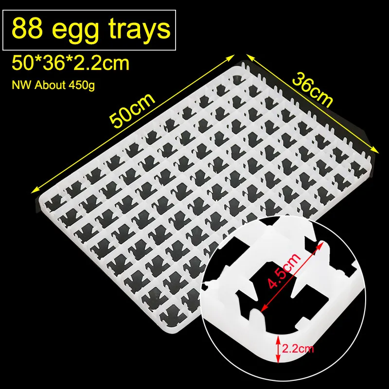 1 шт. аксессуары для инкубационного оборудования 50*35,6*2,5 см белый пластик 88 лоток для яиц прост в использовании очень хорошее качество