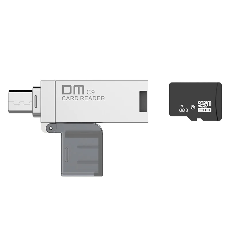 

DM OTG Card Reader CR009 Micro SD/TF Multi Memory Card Reader for Andriods smartphone with Micro USB interface