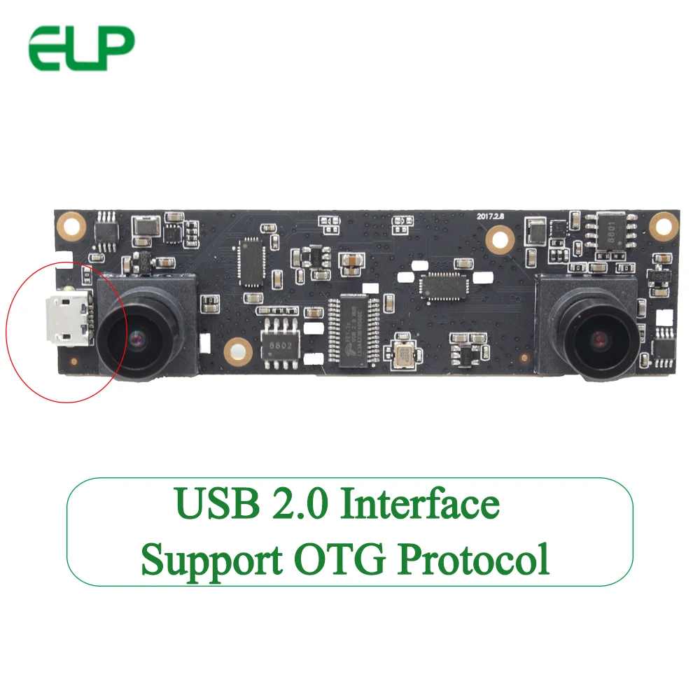 ELP 2MP 1080P двойной объектив USB строка 2.0 AR0330 CMOS датчик MJPEG 30fps 1920x1080 для Windows Android Linux с