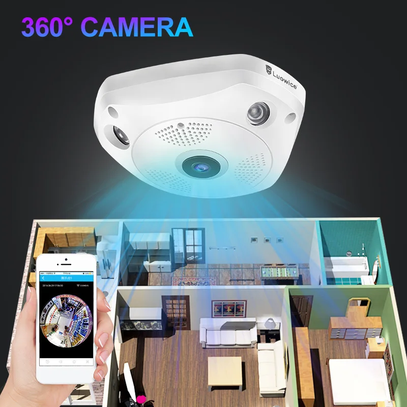 

360 Degree Wireless Panoramic Camera MINI full HD 960P 1080p Network Wi-fi Fisheye Security IP Camera WIFI Video Built-in MIC