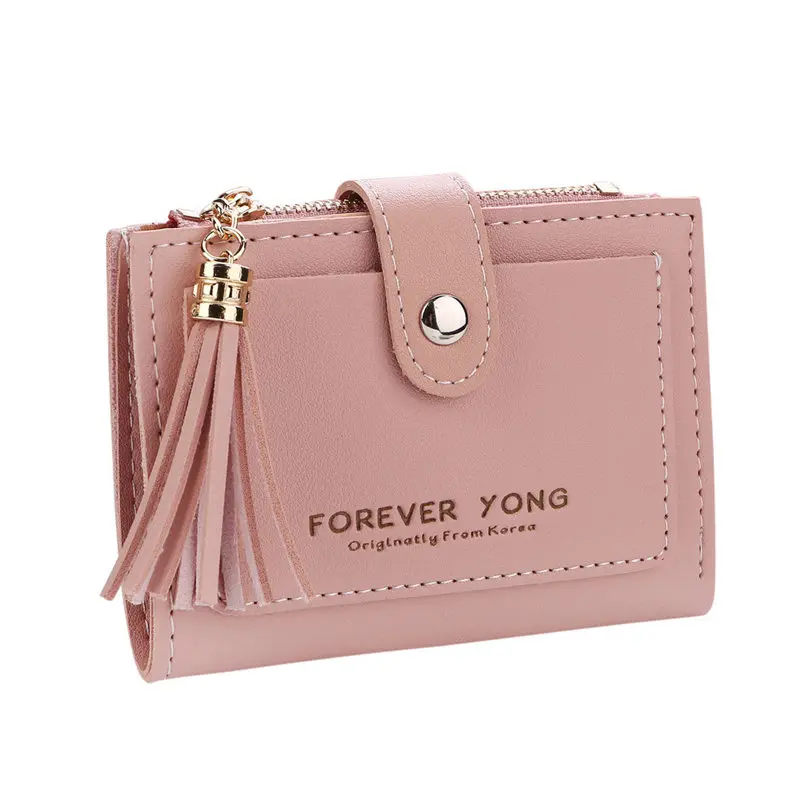 181221 Women Simple Retro Letters Short Wallet Coin Purse Card Holders