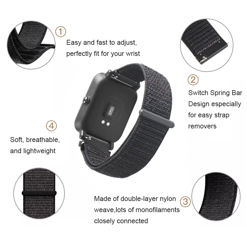 

SIKAI 22mm Universal Replacement Nylon Bracelet For Huami Amazfit Stratos 2 Band Strap For Huami AMAZFIT Stratos 2S Bracelets