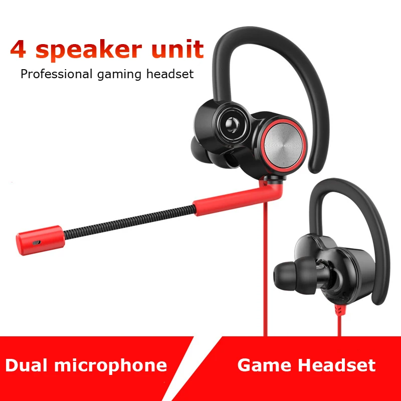 

jies V6 Headset Earphone In-Ear Game Headset Double moving circle