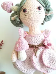 Крючком игрушки amigurumi погремушка Девушка номер модели wp024