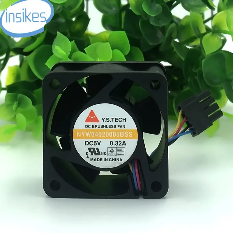 Y. S. Tech NYW04020005BSS ШИМ Вентилятор охлаждения с двойным шариковым подшипником DC 5V 0.32A