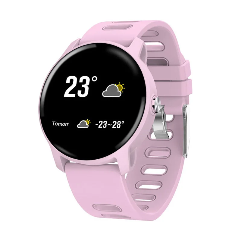 Ravi S08 женские Смарт-часы пульсометр Пульс давление счетчик шагов IP68 Водонепроницаемые Смарт-часы подключение Android Apple часы для мужчин - Цвет: Розовый