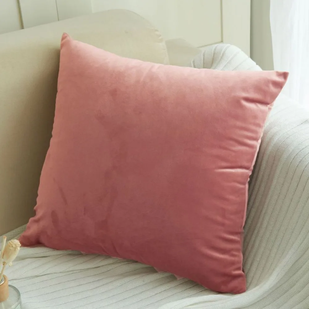 Meijuner Бархатный Чехол для подушки, наволочка для подушки, однотонная окрашенная розовая наволочка для дивана, украшение для дома, автомобиля, отеля