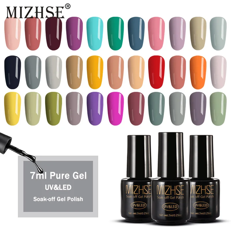 

MIZHSE Gel Nail Polish 7ML Soak Off Gel Varnish LED Long Lasting Nail Gel Need Nail Accessories All For Manicure And Nail Design