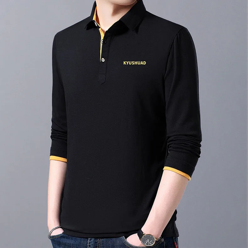 Mwxsd brand Casual mens long sleeve cotton polo men Autumn soft solid poloshirt men high quality polos tee camisa masculina polo