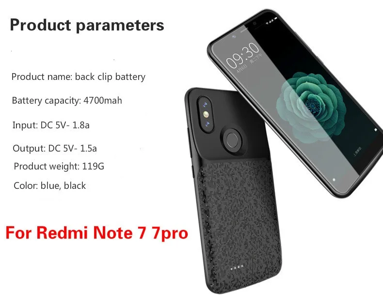 Чехол для аккумулятора 4700 мАч для Redmi Note 7pro 7, внешний аккумулятор, внешний аккумулятор, чехол для аккумулятора s для Redmi Note7