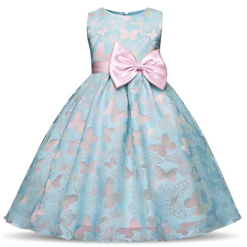 

Girls bow Party dress Princess costume Butterfly Embroidery dress Children girls dresses