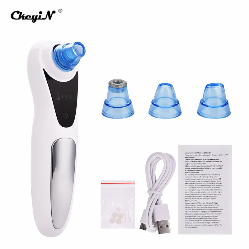 

Electric Blackhead Removal Skin Scrubber Face Deep Cleaning Peeling Vacuum Suction Remove Grease Dirt Acne Pimple Pore Cleaner35