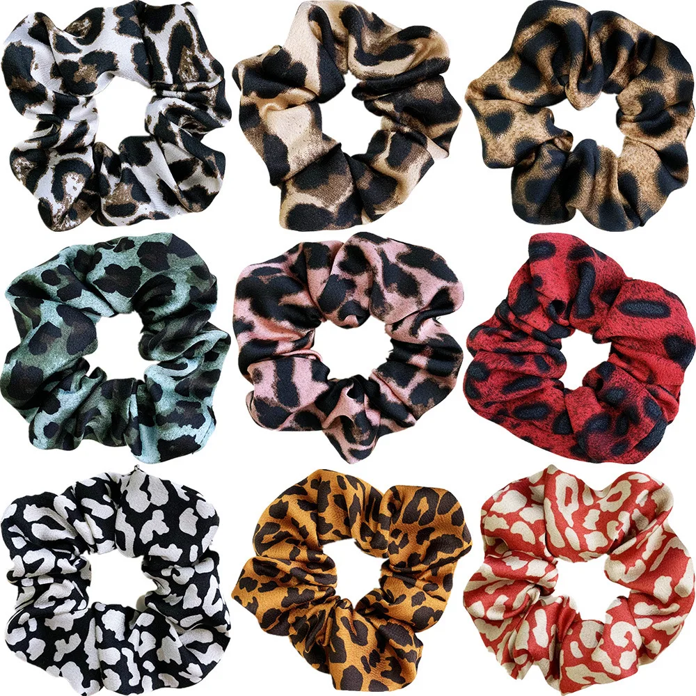 

M MISM 1pcs Leopard Rubber Headband Women Elastic Hair Bands Ponytail Holder Scrunchy Gilrs Retro Elastic Hair Accessories