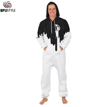 Комбинезоны для женщин мужские комбинезоны для зимней одежды парные Комбинезоны повседневные на молнии с капюшоном Мужские Женские Боди Комбинезоны