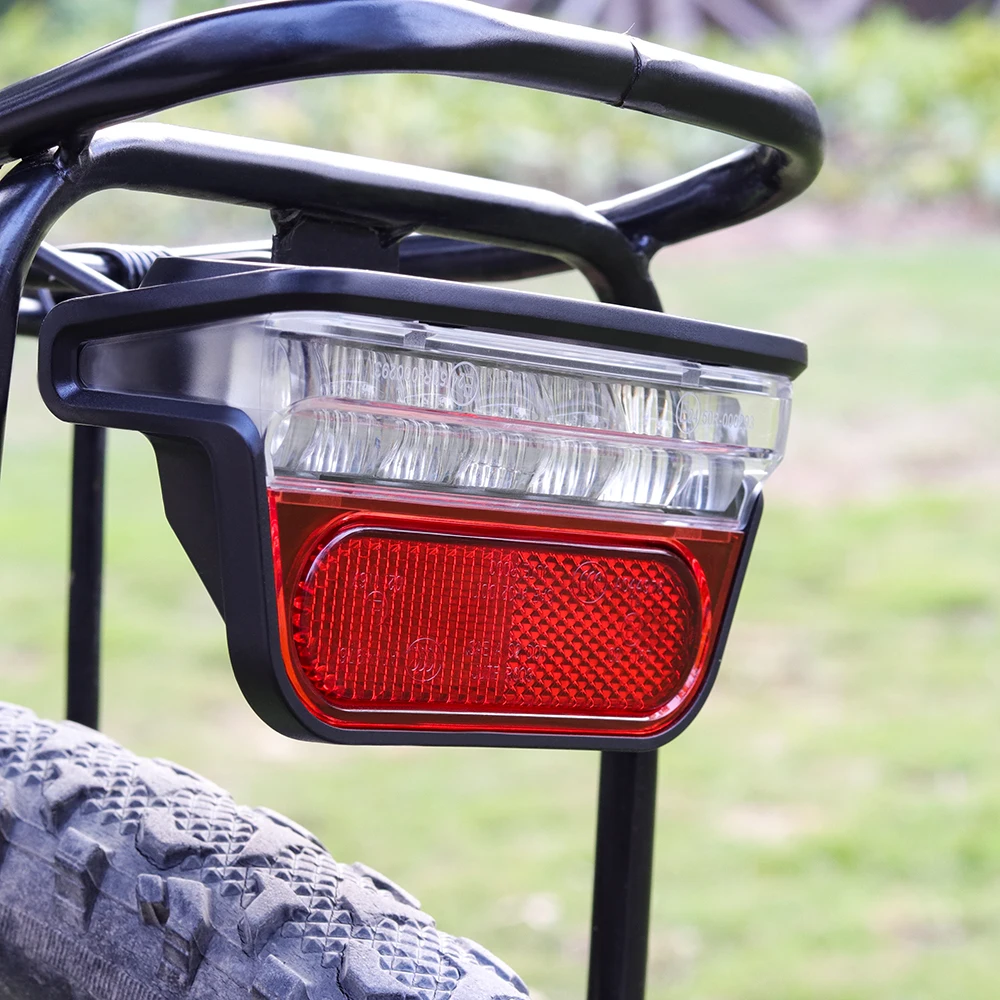 Baratos Luz eléctrica Onature para bicicleta Ebike luz trasera CC 6V 12V 24V 36V 48V 60V bicicleta e bicicleta luz trasera para ciclismo Accesorios