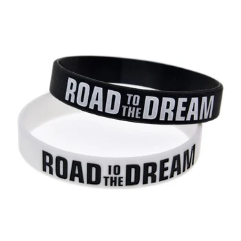 

Road to the Dream Motivational Wrap Bracelet Silicone Rubber Band Elastic Wristband Jewelry Ink Filled Logo Inspirational Bangle