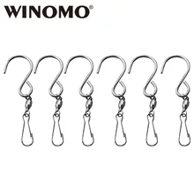 WINOMO 6 шт. поворотные Крючки из нержавеющей стали Aeolian колокольчики зажимы для подвешивания флюгер куранты Twisters Садовые принадлежности