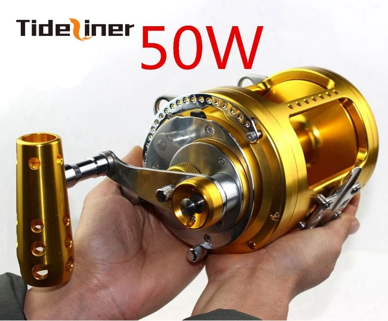 

50W 80W big game jigging trolling baitcasting boat fishing reel line coil deep sea wheel saltwater Maximum braking force 70kg