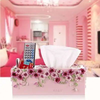 Коробка ткани модные бумаги насосная коробка пульт дистанционного управления ящик для хранения домашнего коробка ткани - Цвет: pink
