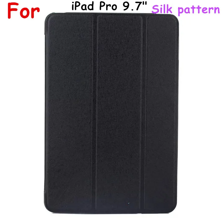 

2016 NEW Pad pro 9.7 inch Silk Pattern 3-Folded PU Leather Case Flip Cover For iPad Pro 9.7" Tablet Case Cover