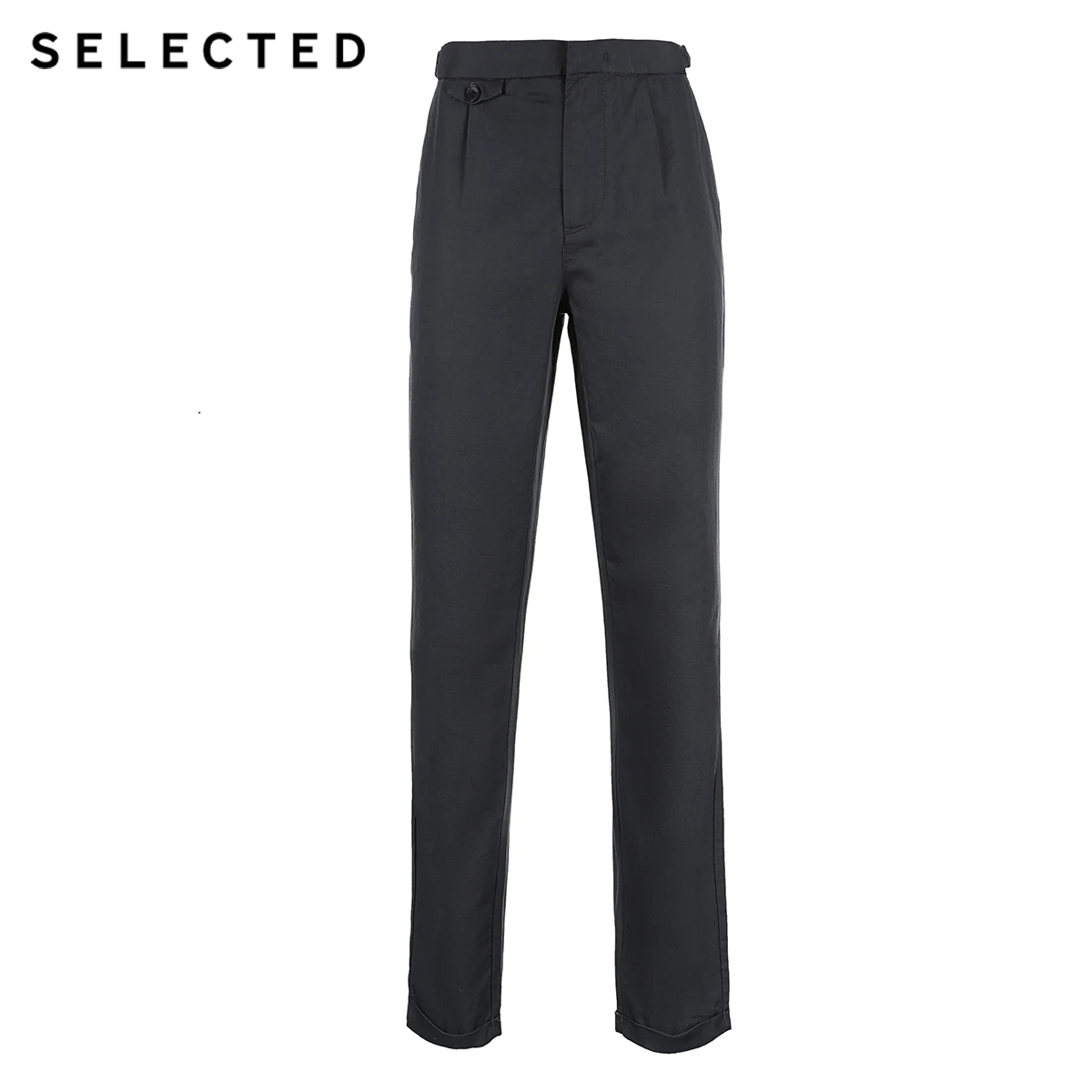 SELECTED Cotton linen blend straight leg leisure long pants S|4182W2516|Повседневные брюки| |