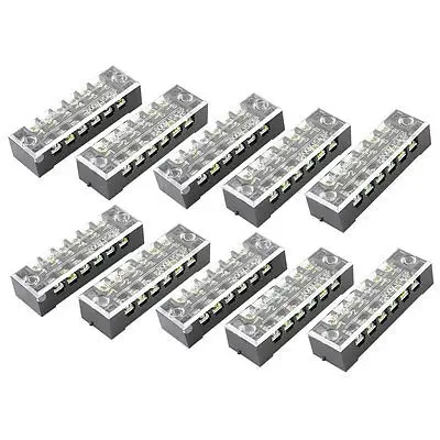

10 Pcs Dual Row 6 Position Screw Terminal Block Barrier Strip 600V 15A