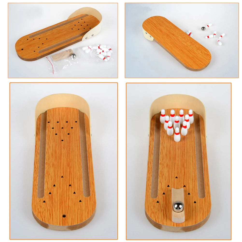 Mini Bowling Games Wooden Miniature Bowling Ball Set for Kids Adults Party Fun Mini Bowling Games Wooden Miniature Bowling Ball Set for Kids Adults Party Fun