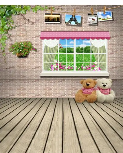 Bata Dinding Tema Studio Backdrop Bunga Jendela Beruang Boneka Kain Fotografi Background Foto Digital F 5989 Cloth Wall Wall Photosphoto Wall Aliexpress