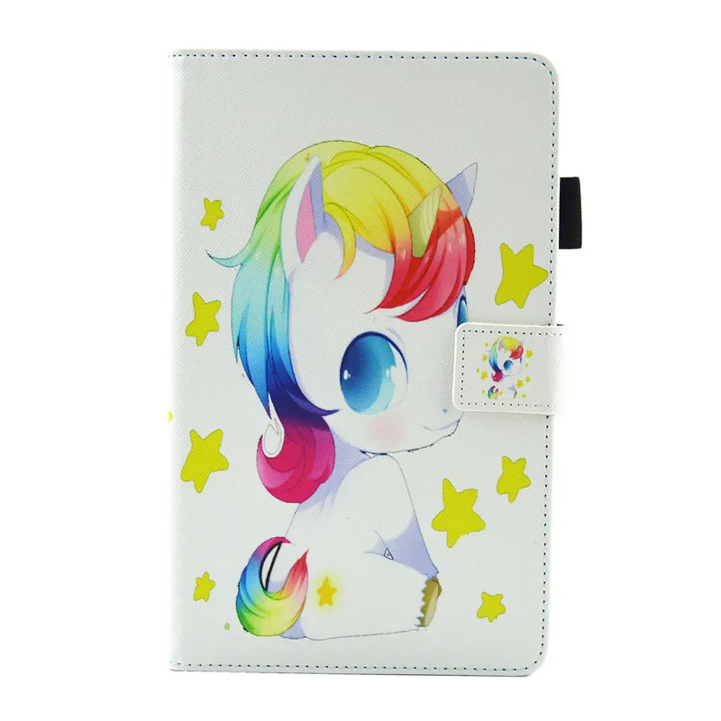 Wekays Cute Cartoon Unicorn Leather Flip Fundas Case For Coque Samsung Galaxy Tab A 8.0