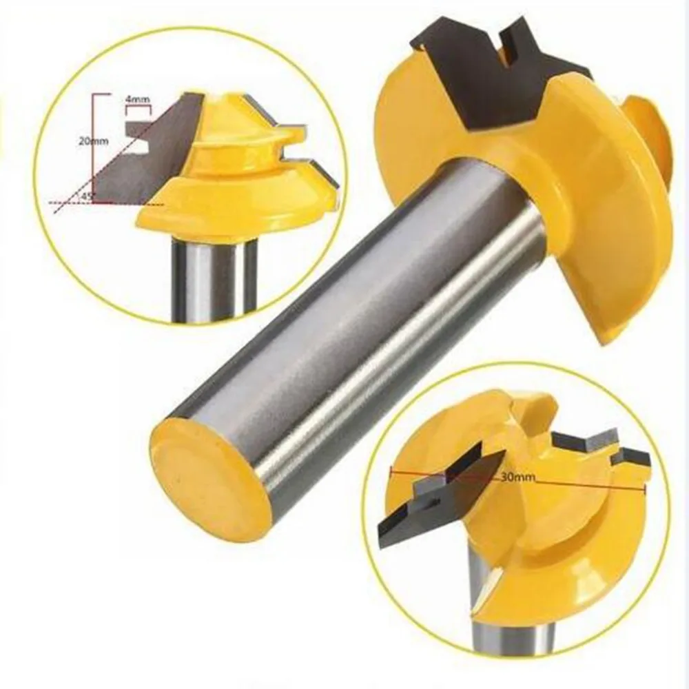 

Milling Cutter 45 Degree Lock Miter Router Bit 1/4 inch Shank Woodworking Milling Cutter Tool Drilling Wood Carbide Alloy
