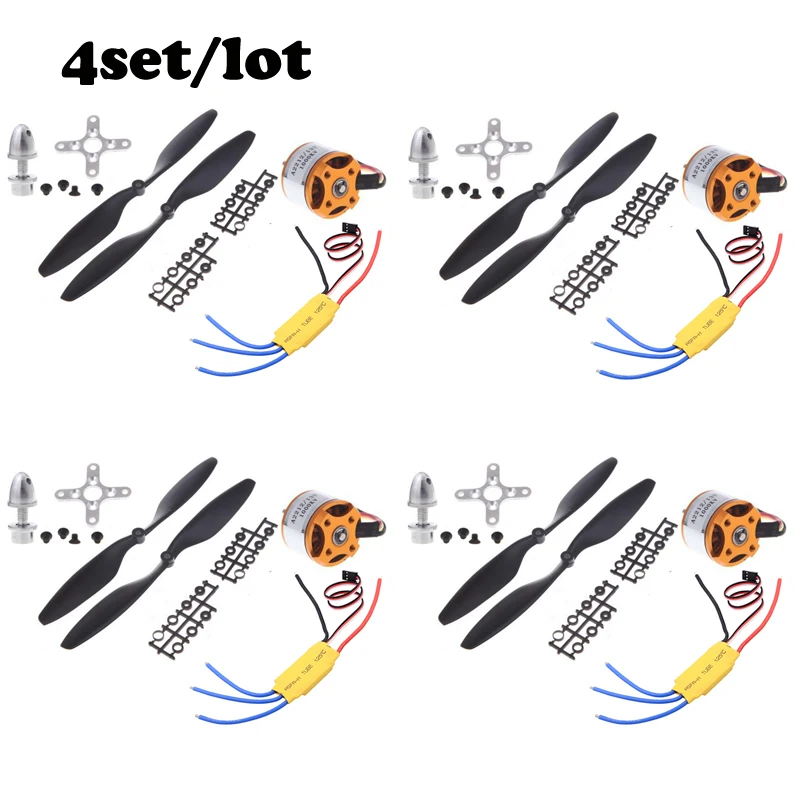

4set/lot Universal RC Quadcopter Part Kit 1045 Propeller(1pair) + 30A Brushless ESC + A2212 1000KV Outrunner Brushless Motor