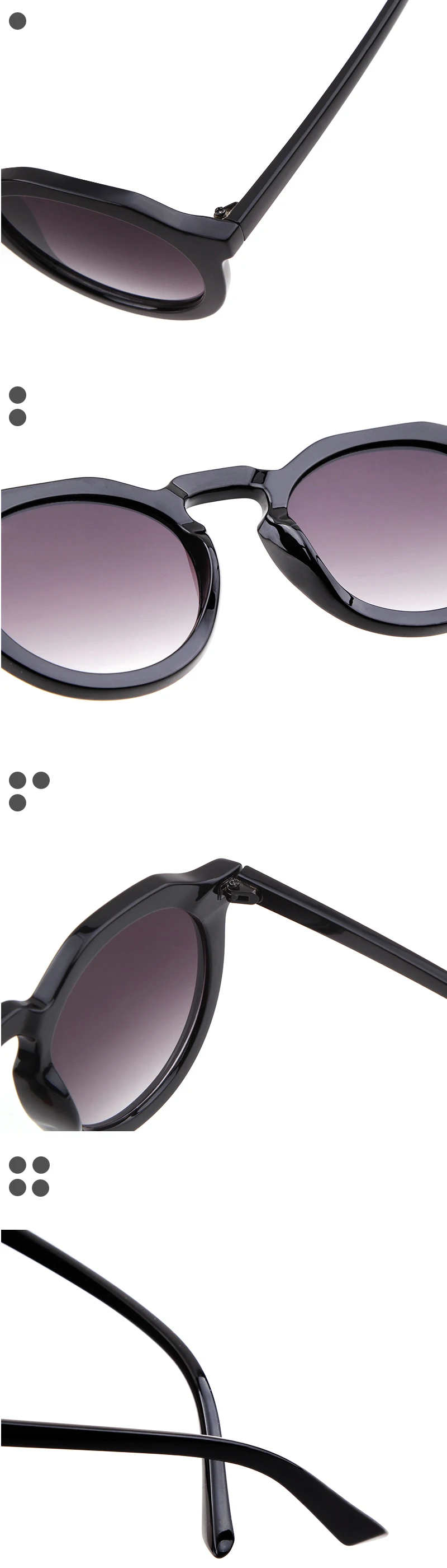 Occhiali da sole donna rotondi cat eye retrò stile designer 90s_voghion.com