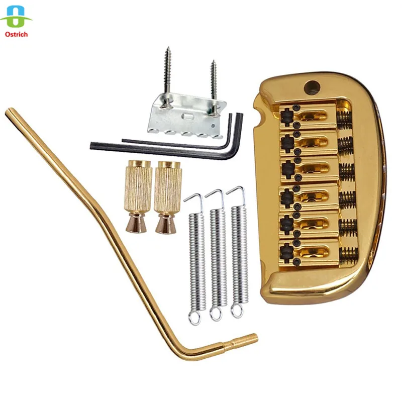 Guitar Accesories Parts 1 Set Gold Zinc Alloy Tremolo Bridge Saddles