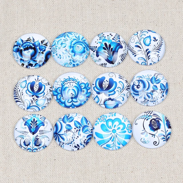 onwear mix blue pottery flower photo pendant glass cabochon 12mm 14mm 20mm 25mm onwear mix blue pottery flower photo pendant glass cabochon 12mm 14mm 20mm 25mm
